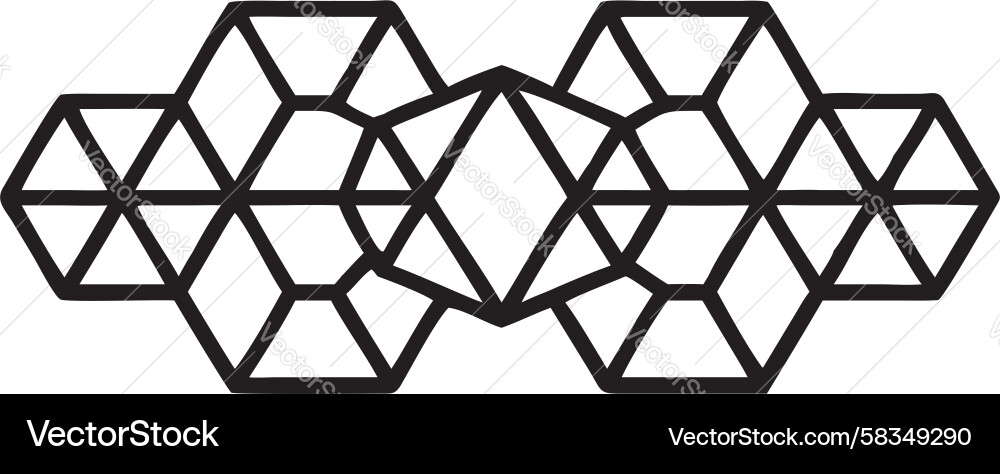 Interlocking Hexagonal Grid Vector Image