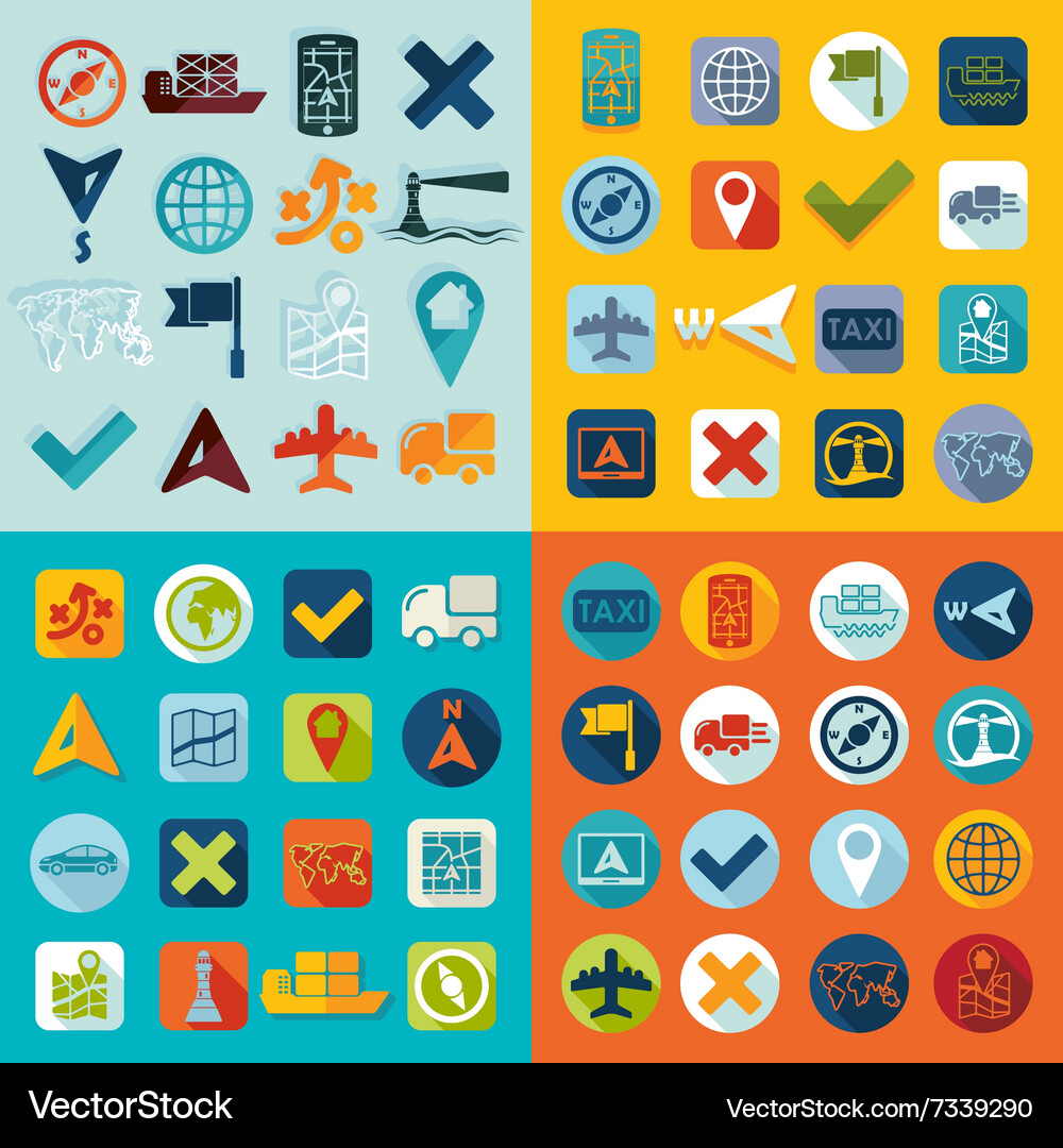 Set of navigation icons Vector Image