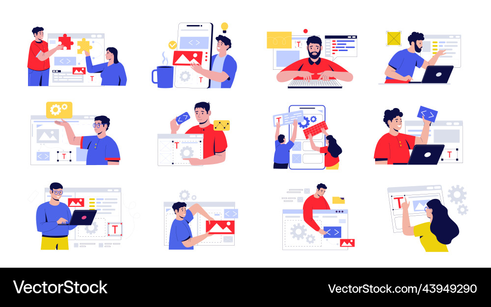 Software Developers & Coding Professionals Vector Image