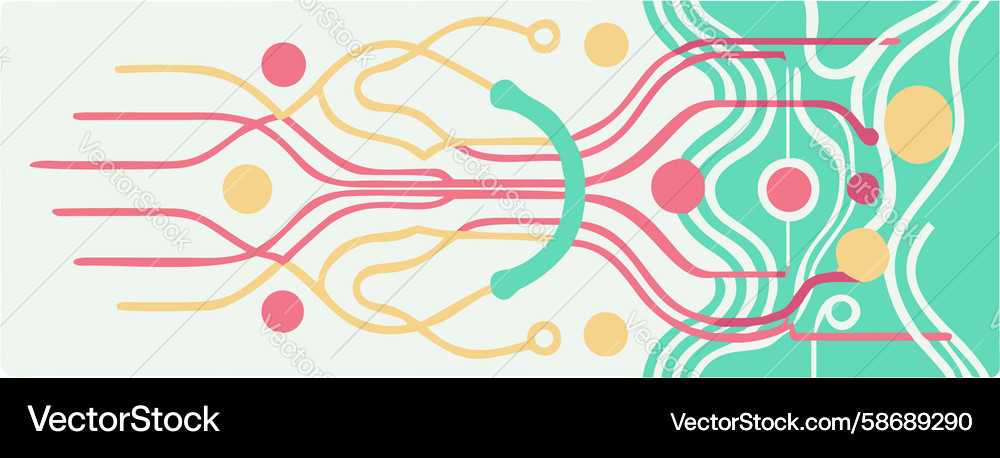 Tech Circuit Gradient Art Vector Image