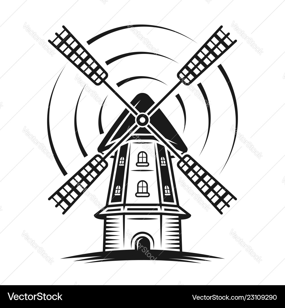 Windmill with rotation lines Windmill with rotation lines vector image