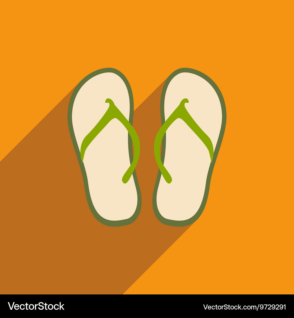 Flat with shadow icon and mobile application beach Vector Image