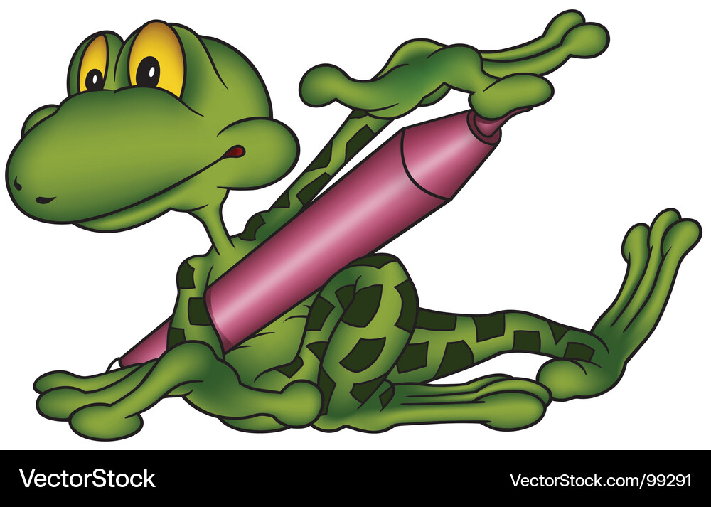 Frog and marker Vector Image
