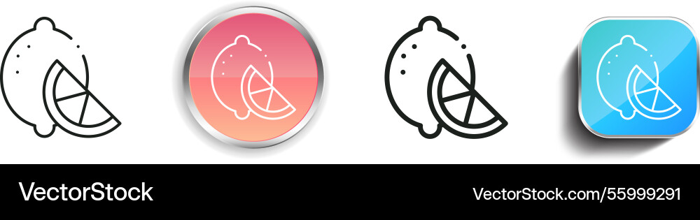 Lemon icon thin linear regular and button style vector image