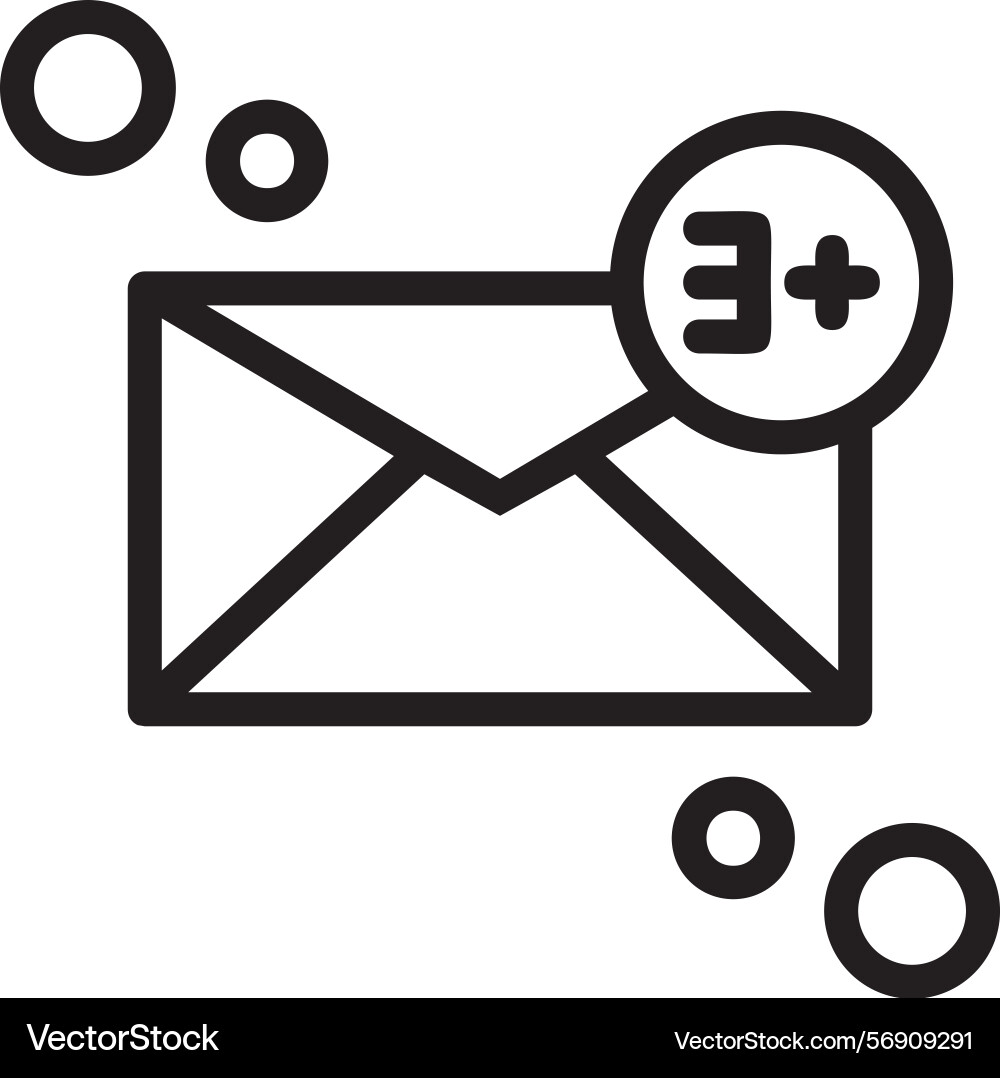 Message notification linear style icon design Vector Image