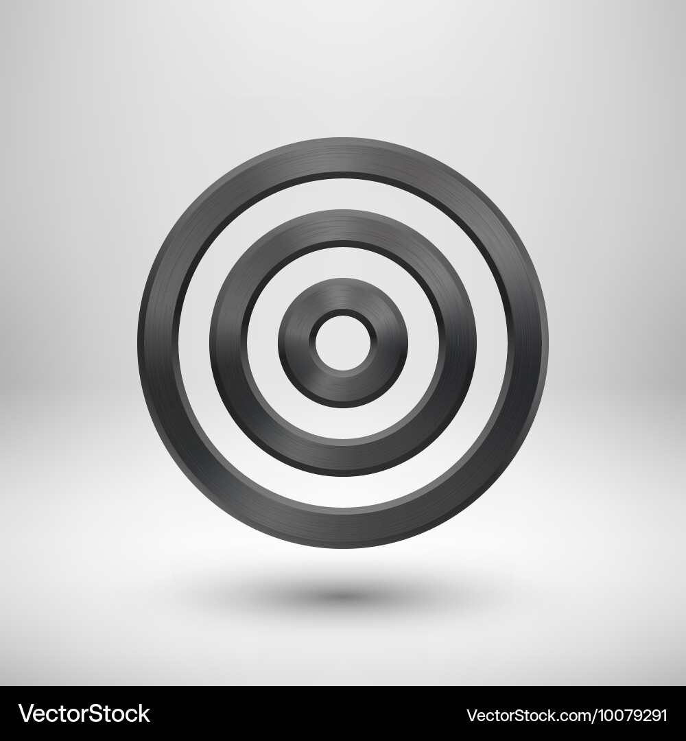Metallic Circle Badge - Tech Icon Vector Image