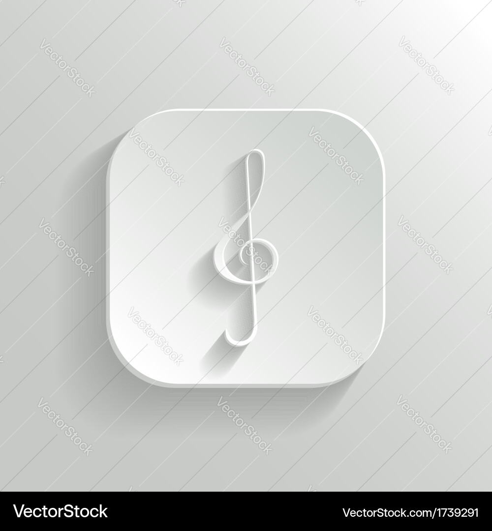 Note key icon - white app button Vector Image