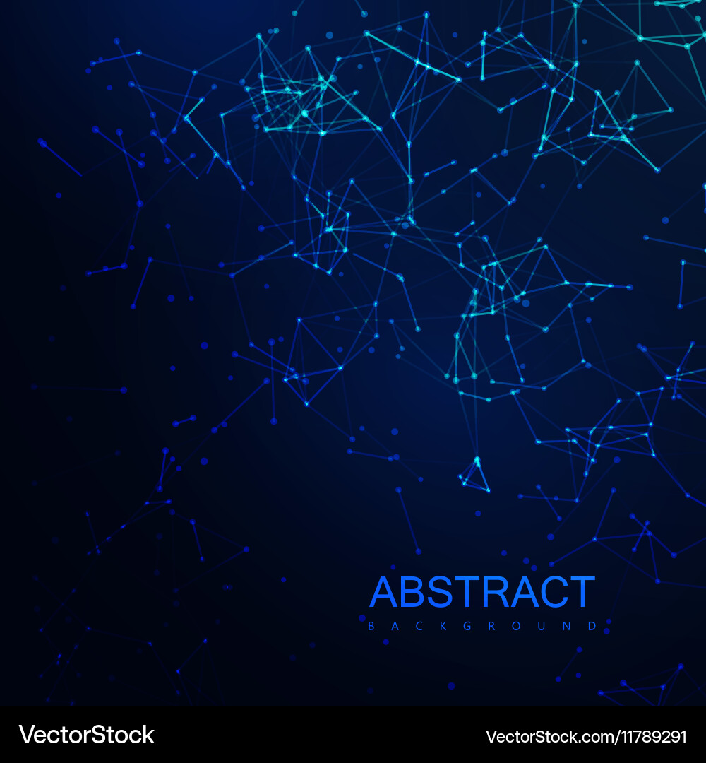 Plexus lines and particles background vector image