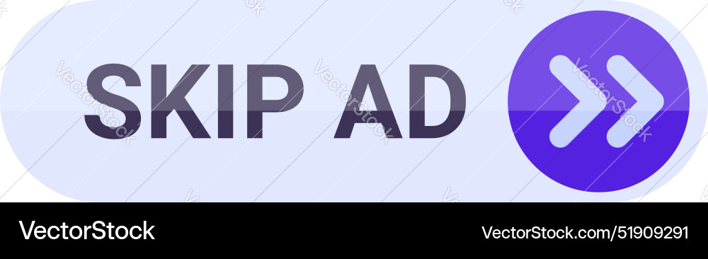 Skip ad button showing concept of avoiding videos Skip ad button showing concept of avoiding videos vector image