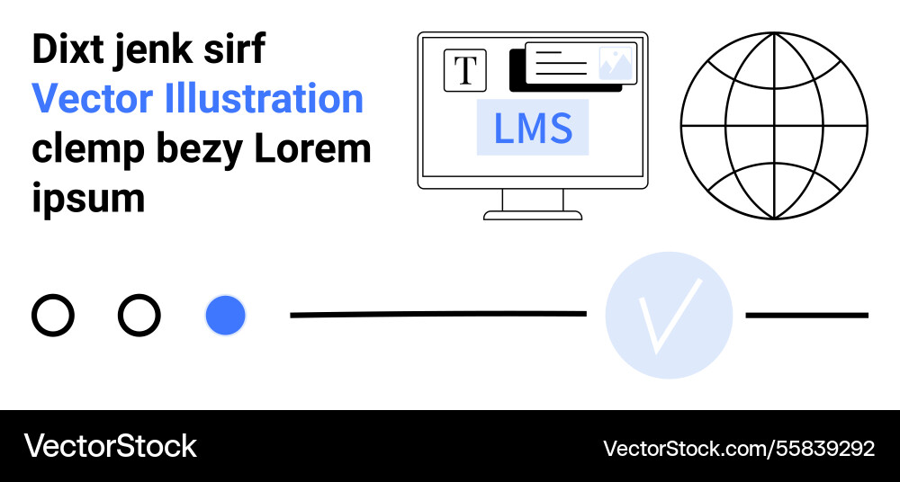 Digital learning platform interface with text Vector Image