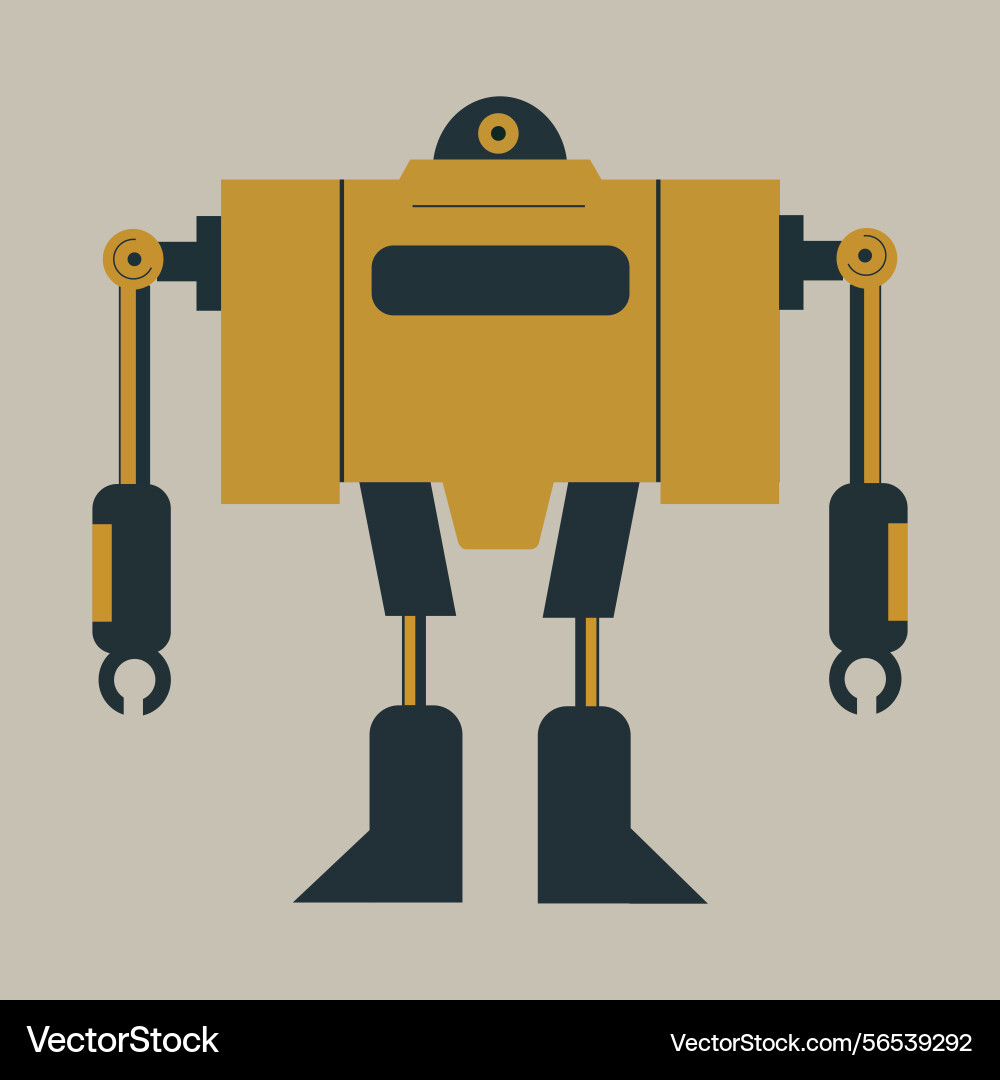 Geometric of a robot featuring rectangular Geometric of a robot featuring rectangular Vector Image