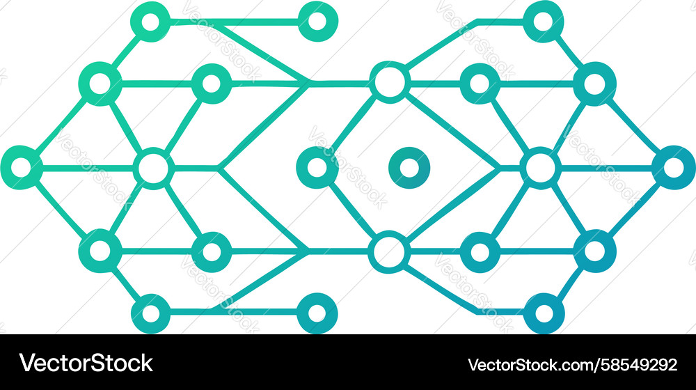 Hexagonal Blockchain Network Vector Image