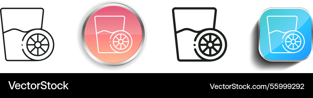 Lemonade icon thin linear regular and button vector image