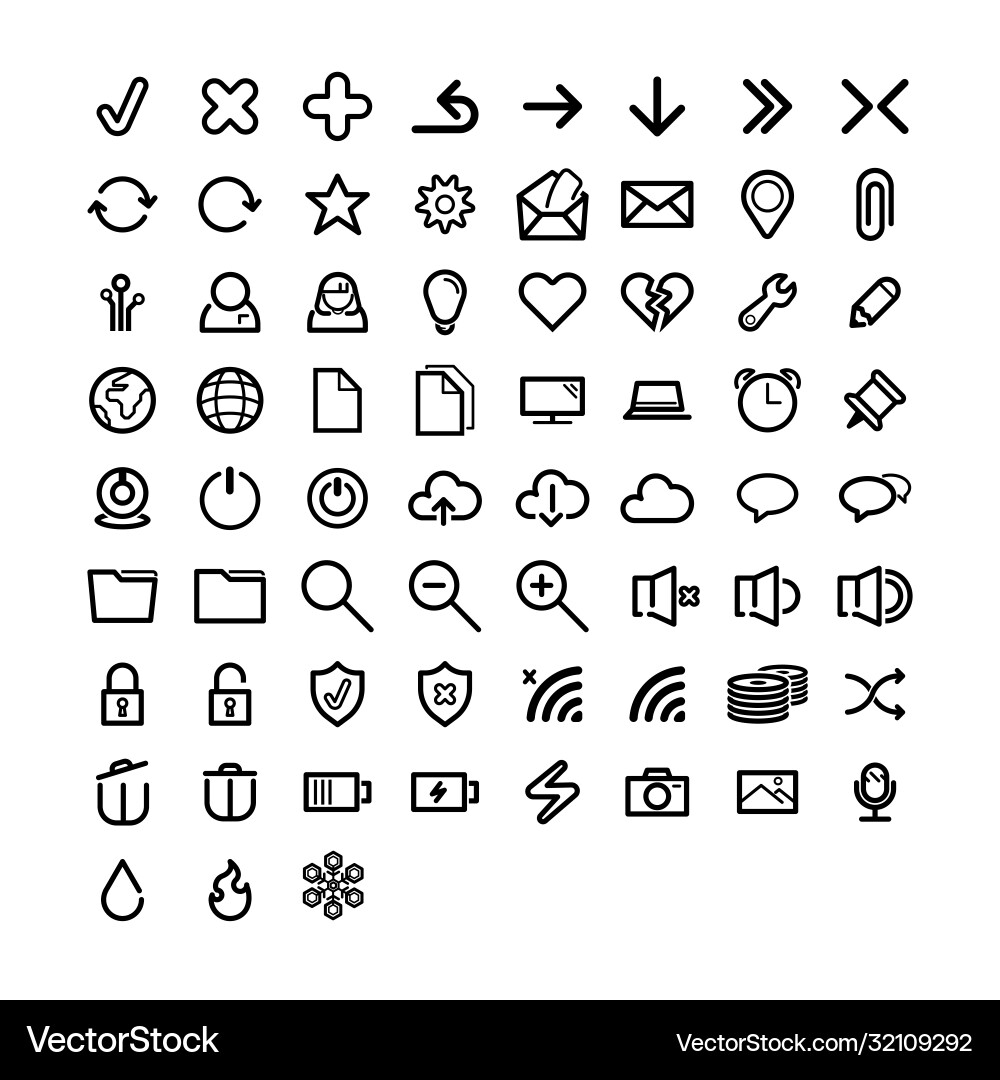 Thin lines web icons set for and mobile Vector Image