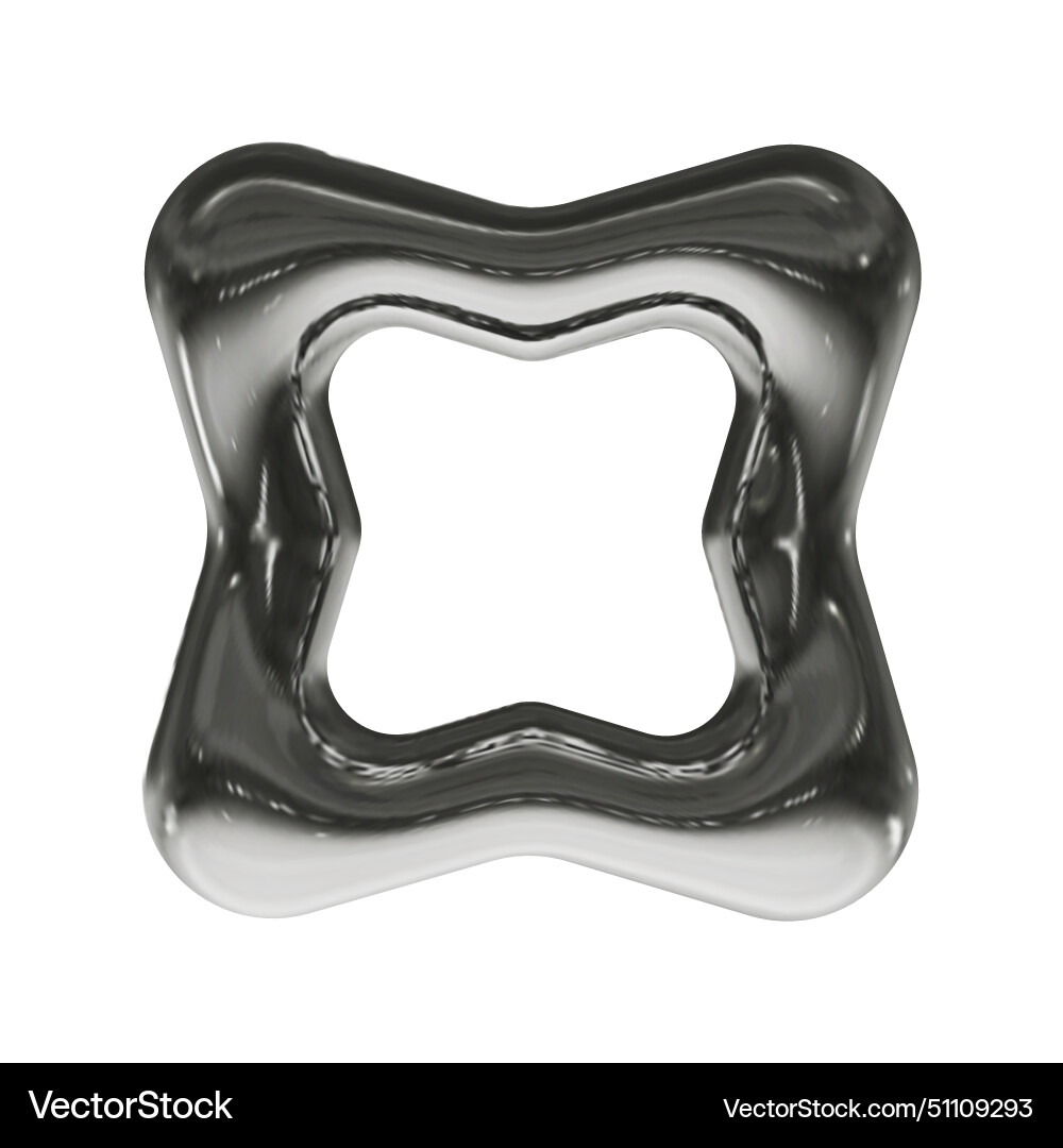 3d abstract shape with chrome effect in y2k style 3d abstract shape with chrome effect in y2k style vector image