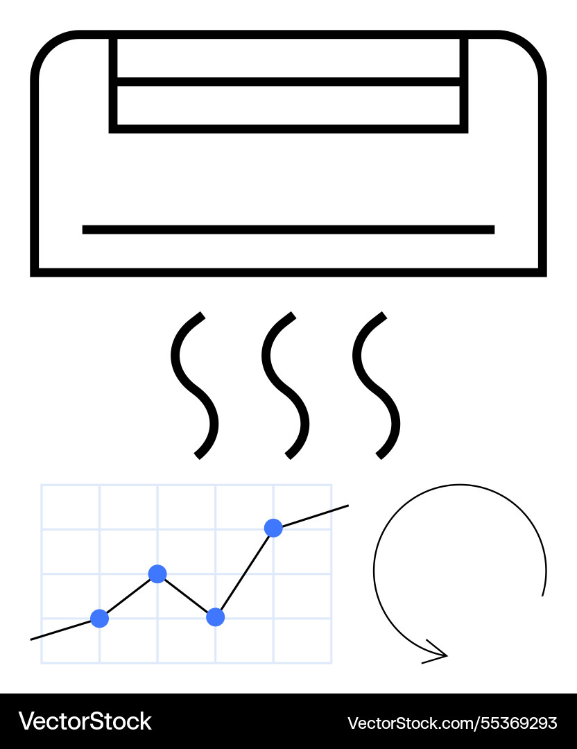 Air conditioner functionality with efficiency Air conditioner functionality with efficiency vector image
