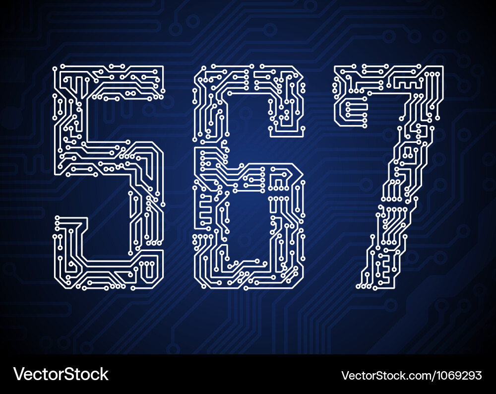 Circuit Board Alphabet Set vector image