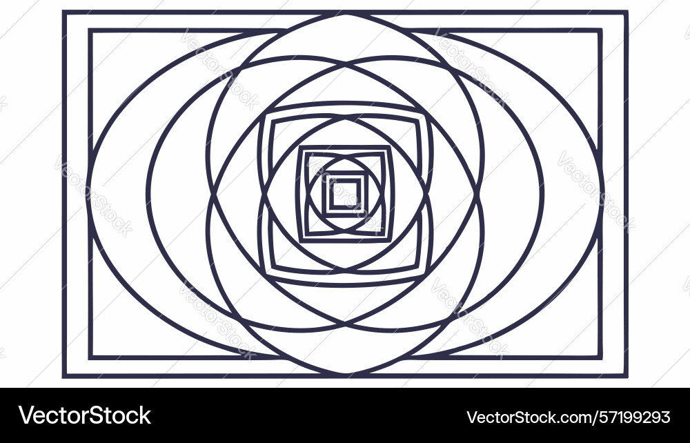 Concentric squares geometric pattern abstract vector image