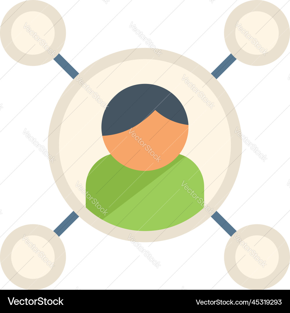 Database icon flat crm data Database icon flat crm data vector image