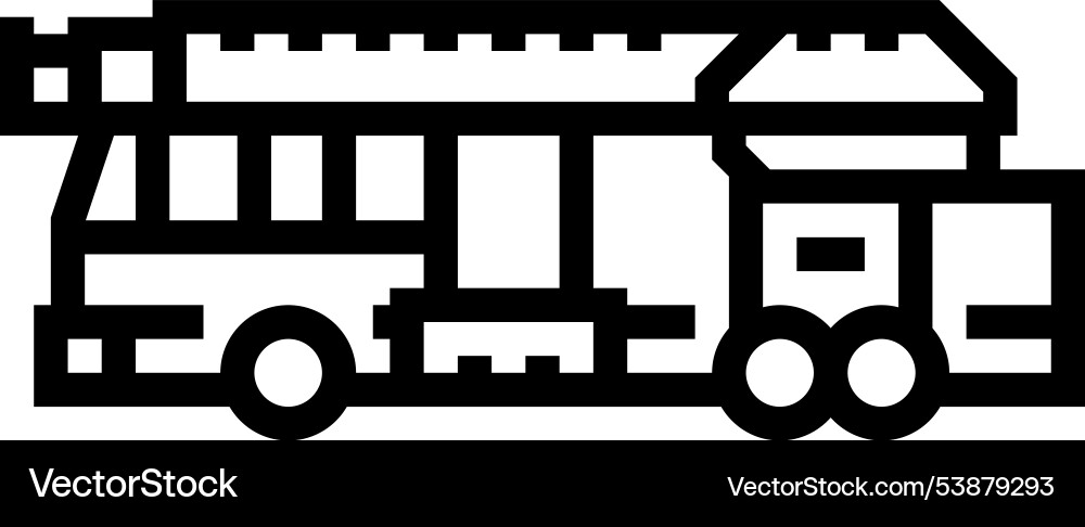 Fire truck wildfire disaster line icon Fire truck wildfire disaster line icon vector image