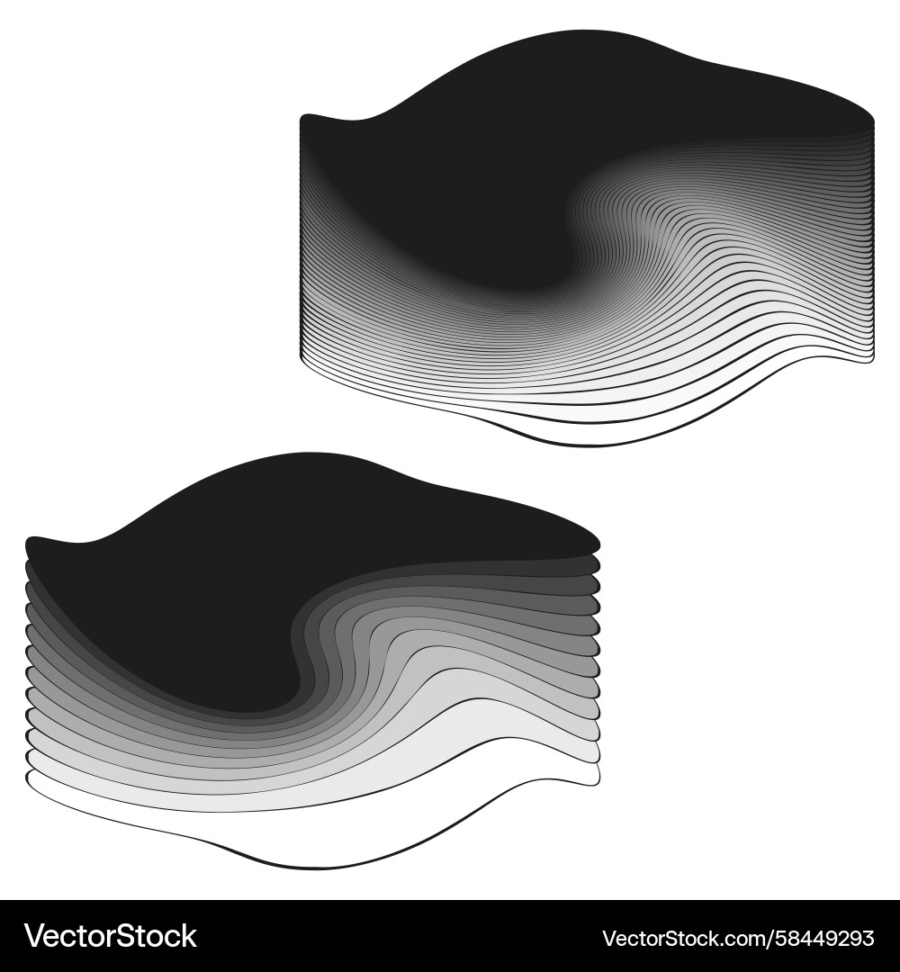 Fluid Layered Waves - Dynamic Motion Vector Image