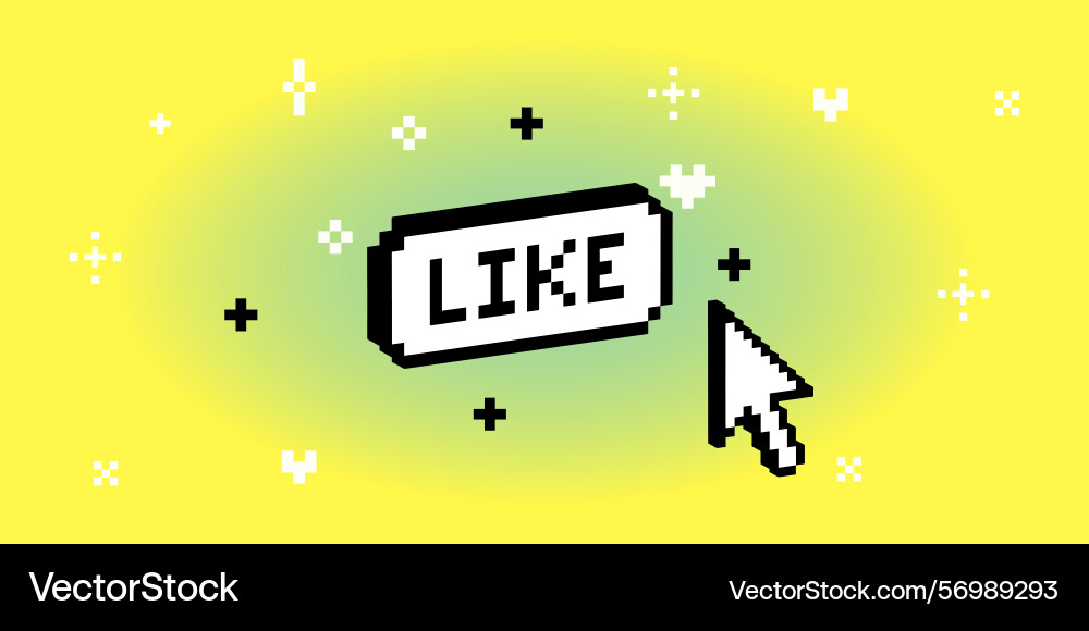 Pixel Art like button - Cursor click Pixel Art like button - Cursor click vektorbild