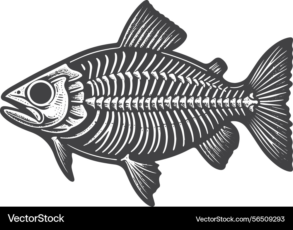 Simple trout skeleton side view icon design Vector Image