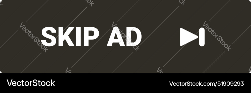 Skip ad button inviting user to advertisement Skip ad button inviting user to advertisement vector image