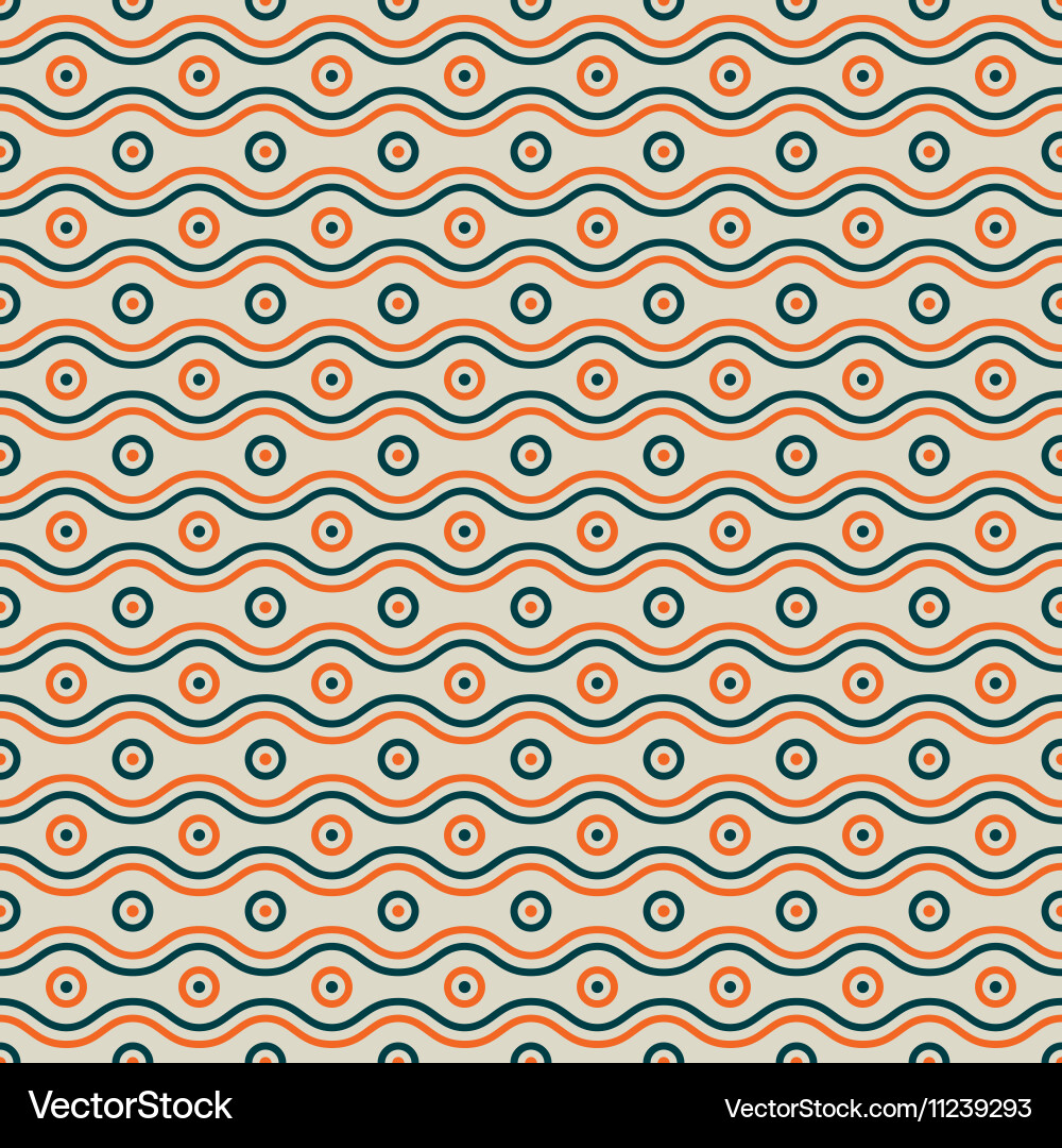 Waves and circles pattern Vector Image