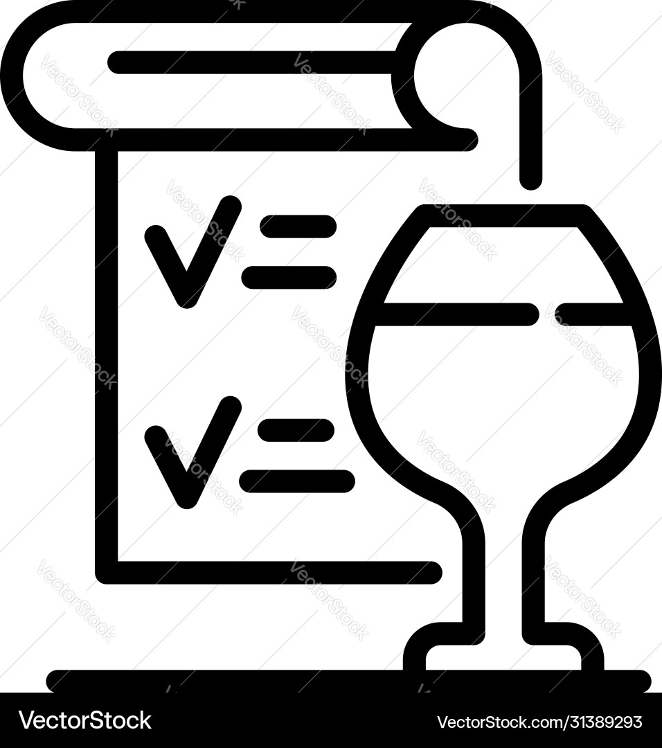 Wine menu icon outline style Wine menu icon outline style Vector Image