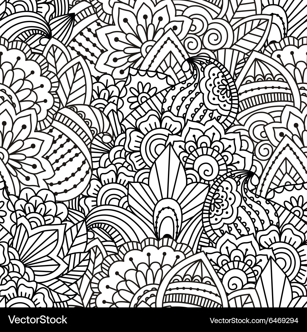 Black and White Paisley Pattern vector image