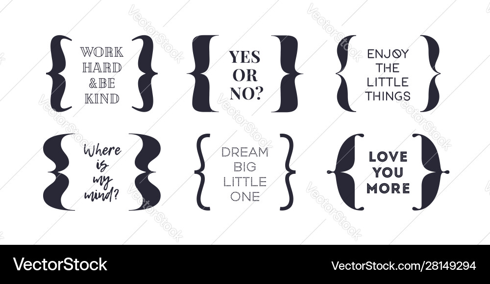 Brackets & Parentheses Typography Set vector image