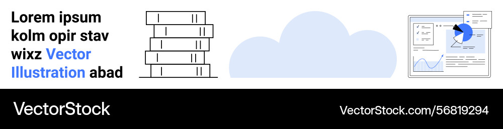 Cloud data storage and analytics with filing Vector Image