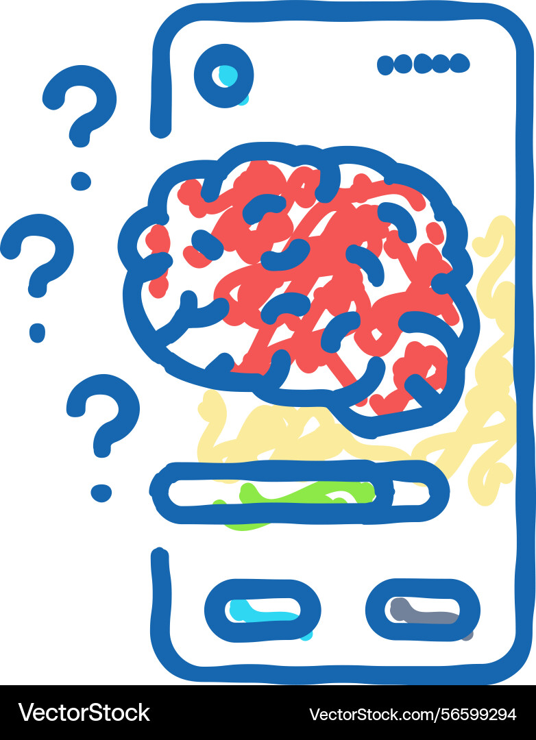 Cognitive load ux ui design icon doodle Cognitive load ux ui design icon doodle vector image