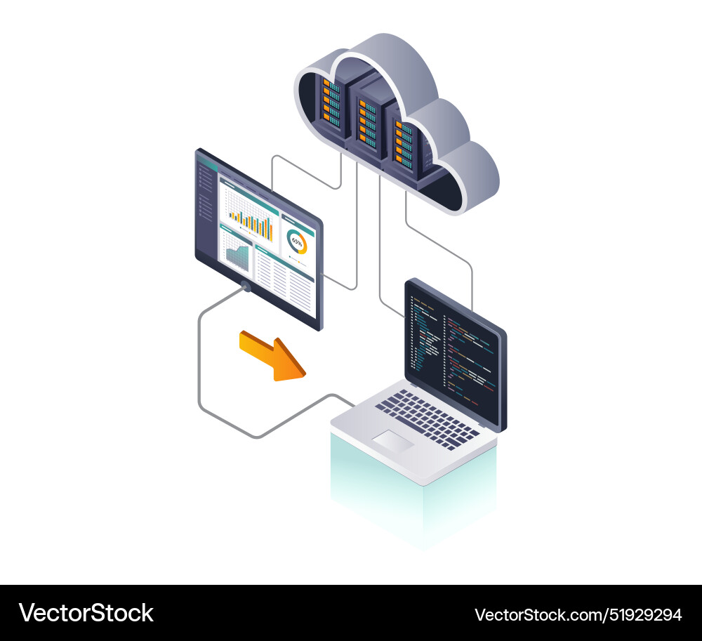 Dashboard for professional data analysis of cloud Dashboard for professional data analysis of cloud vector image