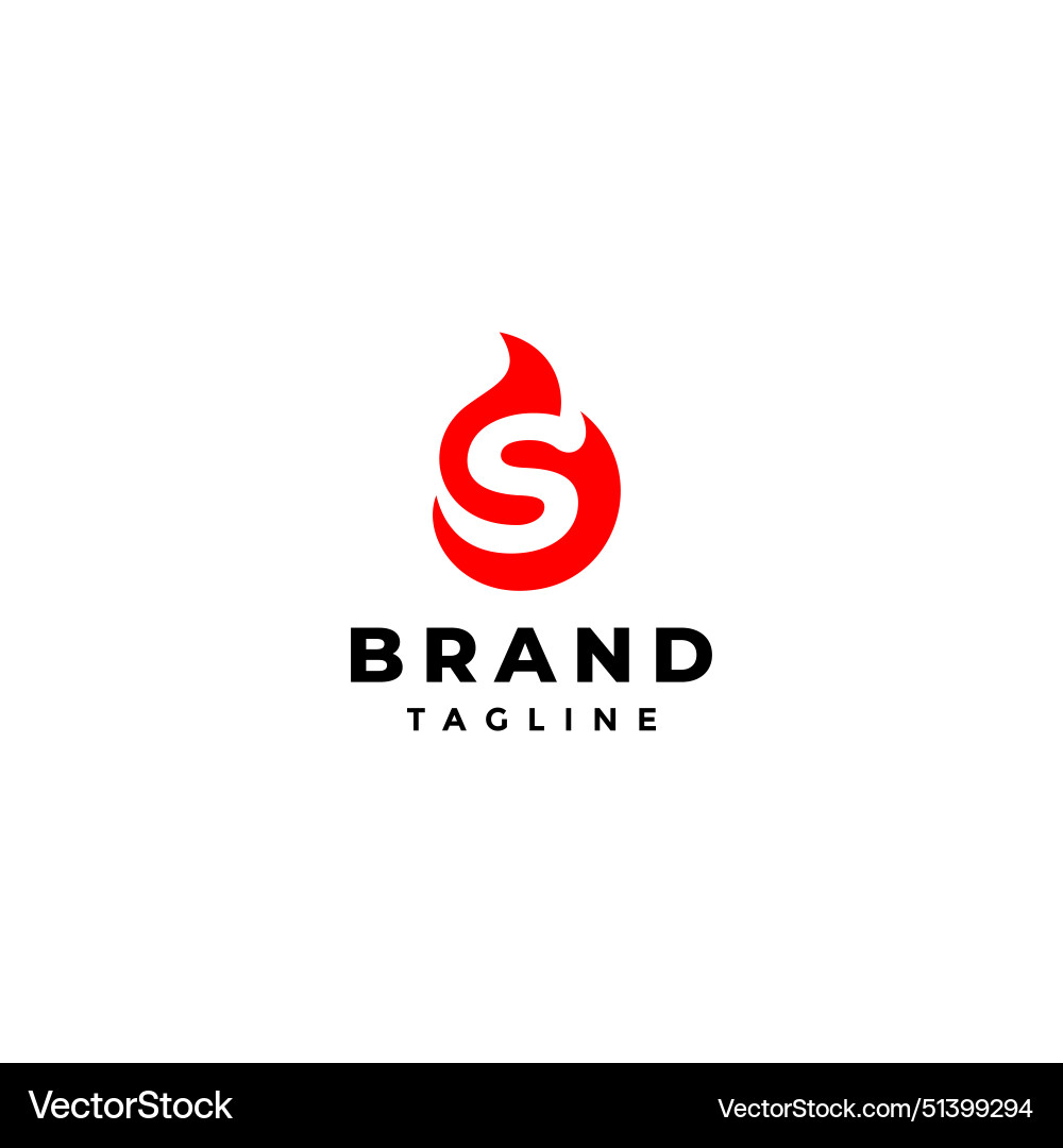 Fiery initial letter s logo design Fiery initial letter s logo design vector image