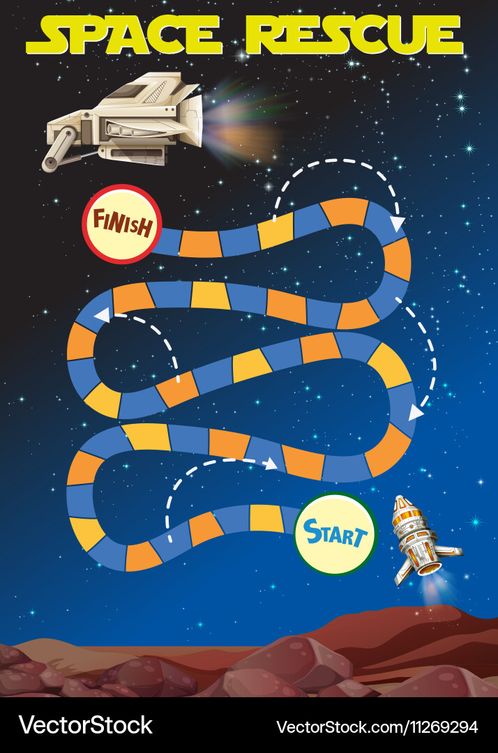 Game template with space in background vector image