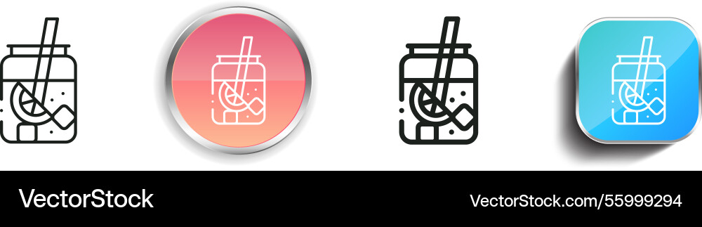 Lemonade icon thin linear regular and button vector image