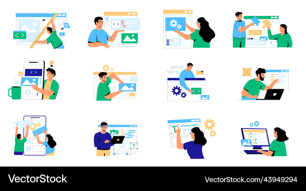 Modern Web Development Team Vector Image