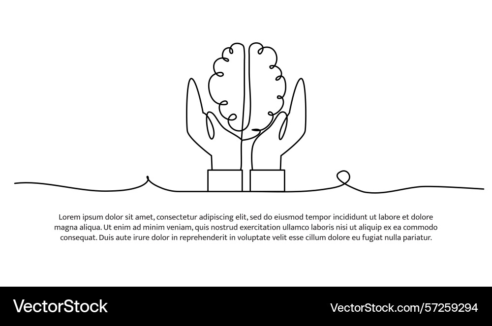 One line brainstorming abstract minimal vector image