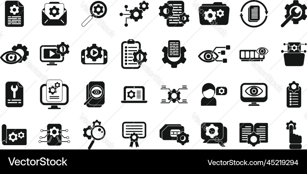 Technical overview icons set simple phone vector image