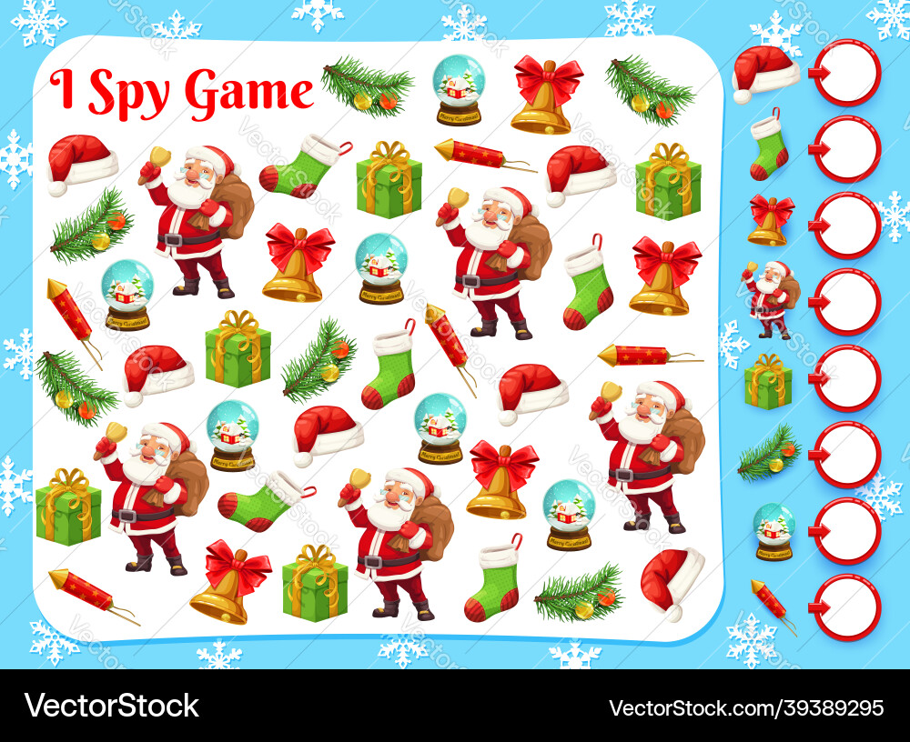 Christmas I Spy Find & Count Puzzle vector image