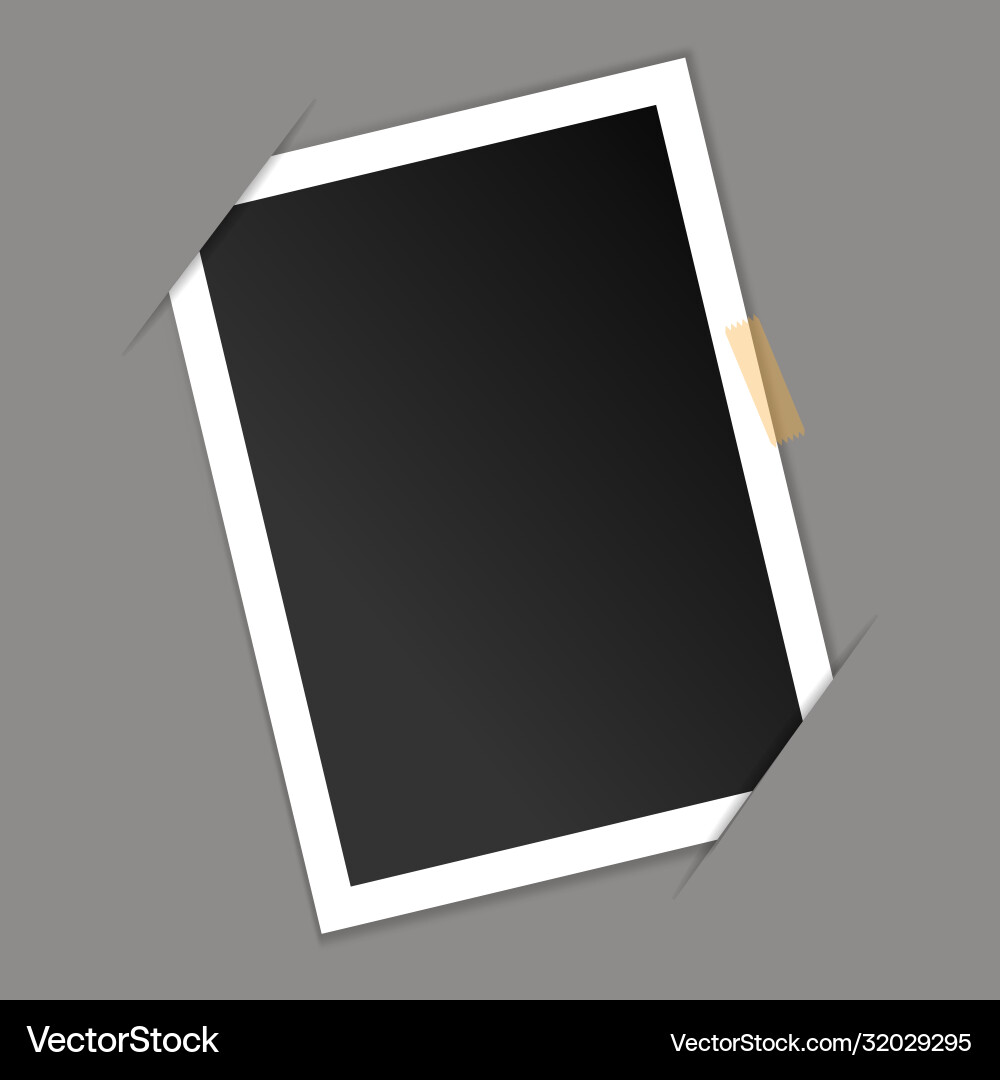 Elegant Photo Frame on Gray Background vector image