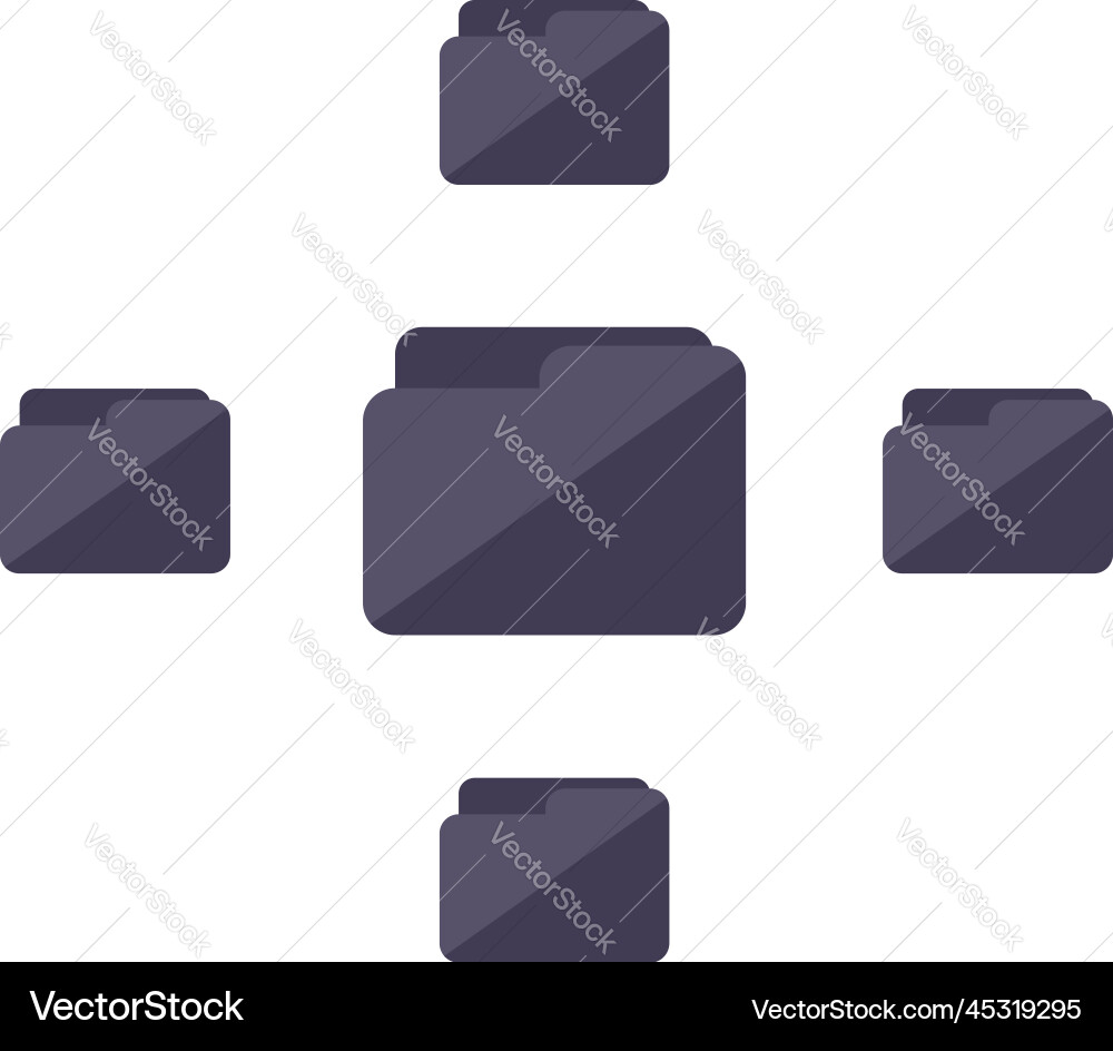 Folder database icon flat customer data Folder database icon flat customer data vector image