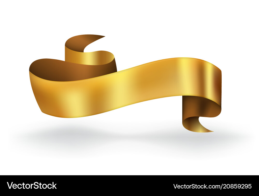 Gold ribbon banner high quality Royalty Free Vector Image
