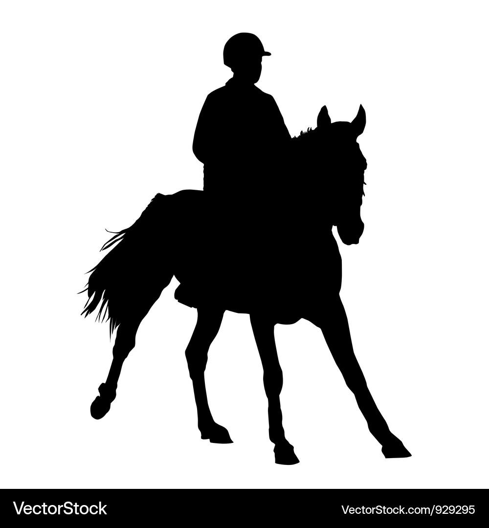 Horse Jockey Silhouette Vector Image