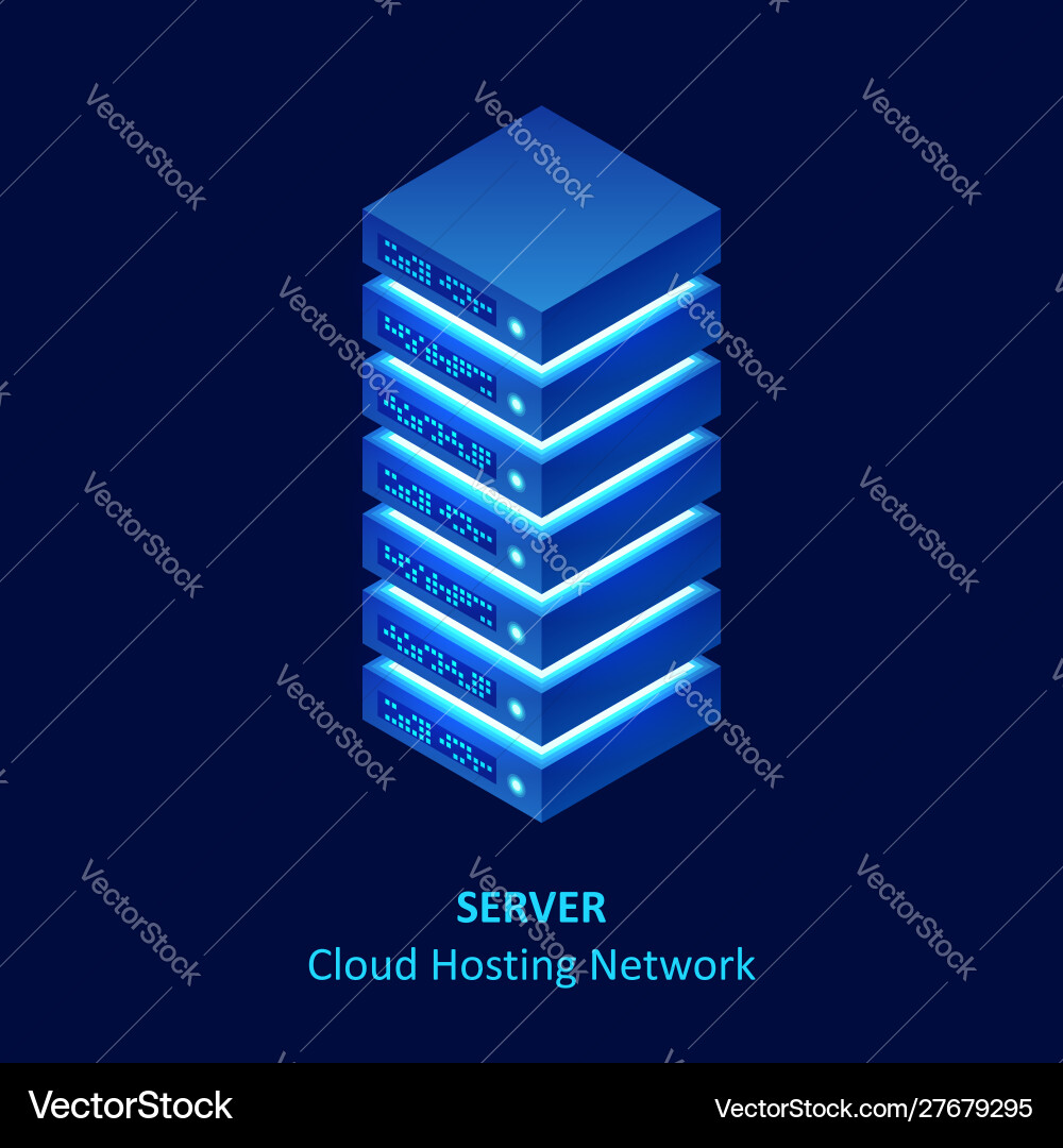 Isometric Cloud Server Data Center vector image