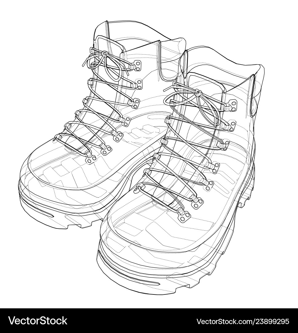 Mens boot concept rendering of 3d Mens boot concept rendering of 3d Vector Image