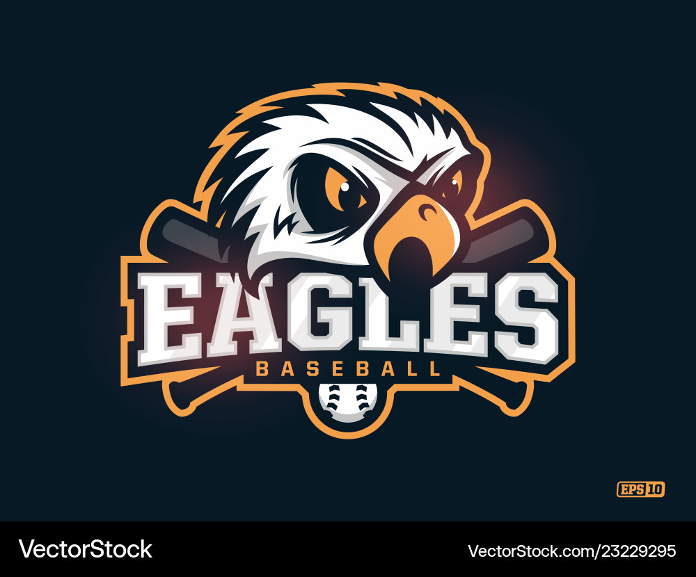 Modern Eagle Baseball Emblem Vector Image