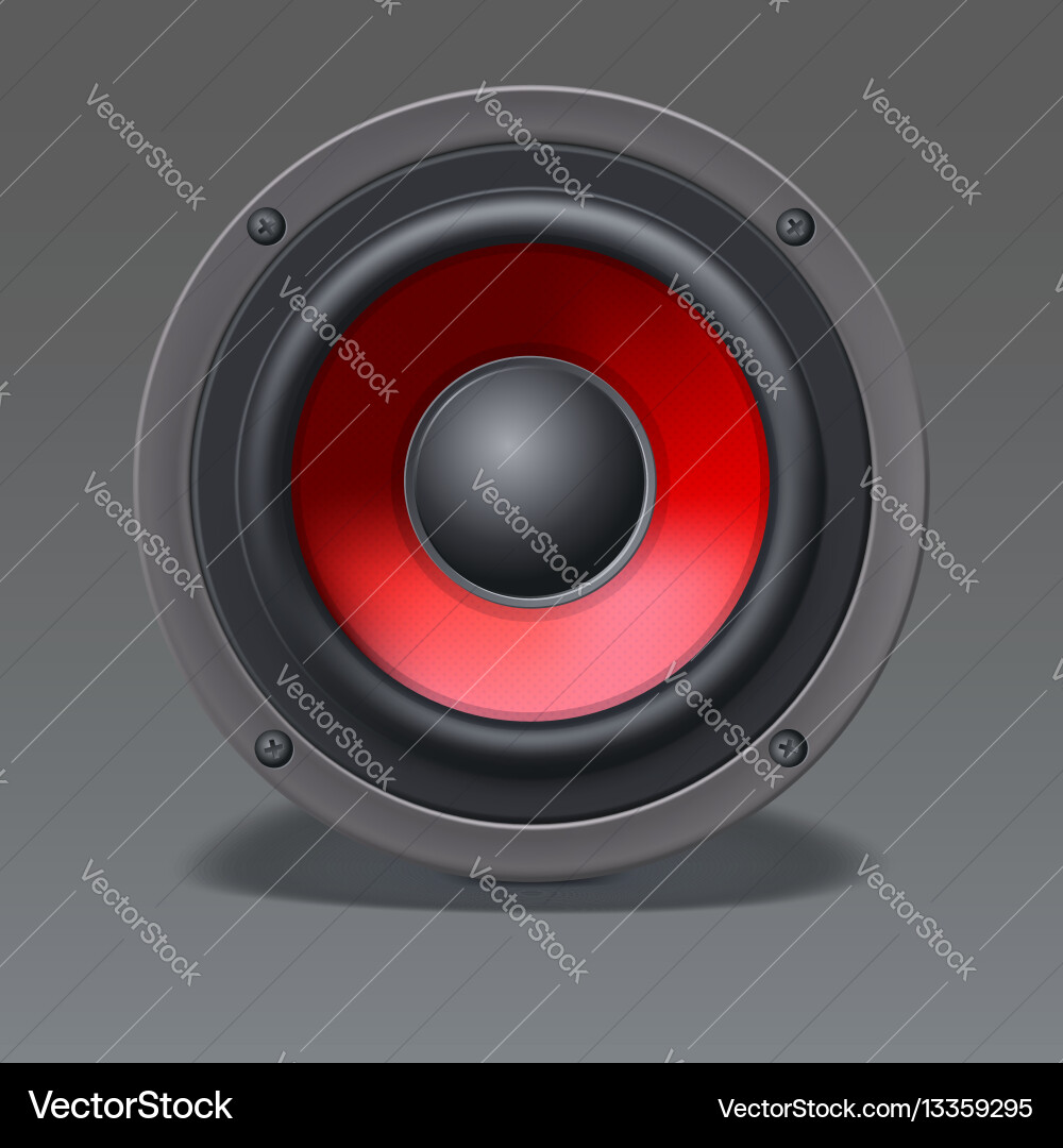 Red Diffuser Speaker on Gray Background vector image